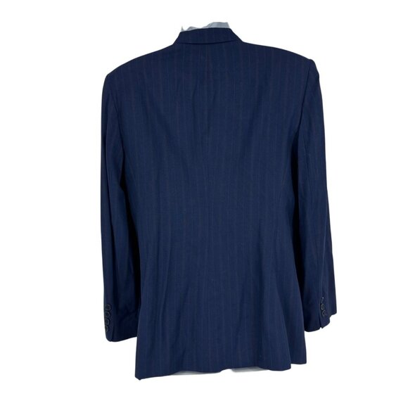 Lauren Ralph Lauren Vintage Navy Pinstripe 2 Button Closure Blazer Women's Sz 10 - Picture 5 of 9